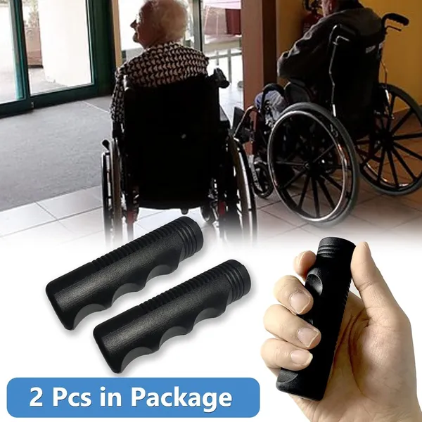 Wheelchair_Handle_Grip_Replacement_for_Dia_7/8_Inch_Universal_Size_|_Non-slip_PVC_Comfortable_Grip_Design_|_Medical_Disability_Walking_Mobility_Equipment_Parts_&_Accessories_-_Black_(Pack_Of_2)