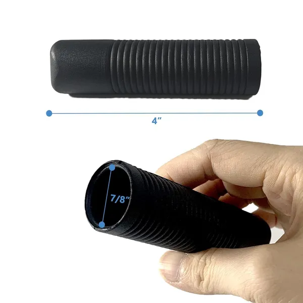 Wheelchair_Handle_Grip_Replacement_for_Dia_7/8_Inch_Universal_Size_|_Non-slip_PVC_Comfortable_Grip_Design_|_Medical_Disability_Walking_Mobility_Equipment_Parts_&_Accessories_-_Black_(Pack_Of_2)