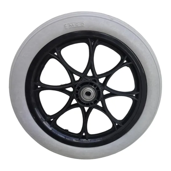 14_Inch_Rear_PU_Hub_PVC_Wheel_Replacement_for_Wheelchair_With_Bearing_Heavy_Duty_Puncture_Proof_Solid_Rubber_Tyre_Universal_Fit_Rear_Wheel_for_Manual_&_Folding_Wheelchairs_-_Grey_(Pack_of_1)