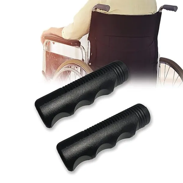 Wheelchair_Handle_Grip_Replacement_for_Dia_7/8_Inch_Universal_Size_|_Non-slip_PVC_Comfortable_Grip_Design_|_Medical_Disability_Walking_Mobility_Equipment_Parts_&_Accessories_-_Black_(Pack_Of_2))
