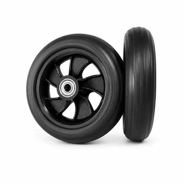 7_Inch_Front_Caster_Solid_PU_Wheel_Replacement_for_Wheelchair_With_Bearing_(Pack_of_2)