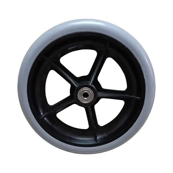 8_Inch_Front_Caster_Solid_PU_Wheel_Replacement_for_Wheelchair_With_Bearing_-_Grey_(Pack_of_2)