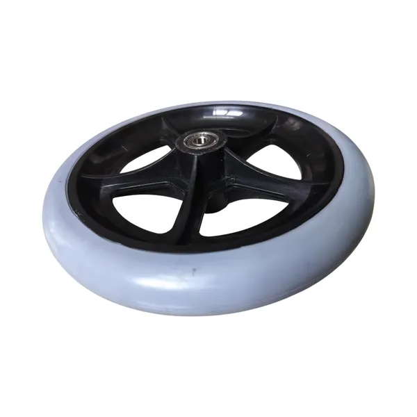 8_Inch_Front_Caster_Solid_PU_Wheel_Replacement_for_Wheelchair_With_Bearing_-_Grey_(Pack_of_2)