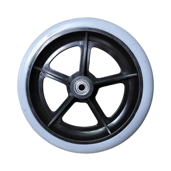 8_Inch_Front_Caster_Solid_PU_Wheel_Replacement_for_Wheelchair_With_Bearing_-_Grey_(Pack_of_2)