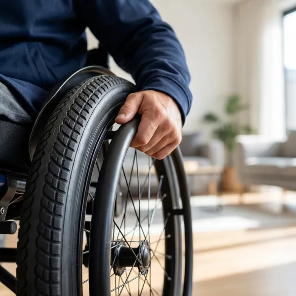 24_Inch_(24×1_3/8)_Replacement_Wheelchair_Puncture_Proof_Solid_PU_Rear_Wheel_Tires_Black_(Pack_Of_1)