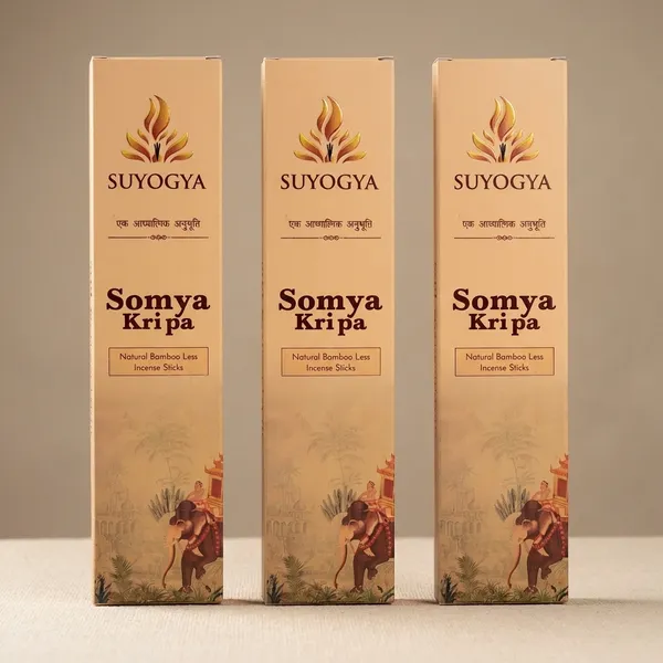 Suyogya_Somya_Kripa_Premium_9-Inch_Bambooless_Incense_60_min_Long-Lasting_Fragrance_Sandalwood,_Vetiver,_Champa,_Tuberose,_Amber,_Myrrh_(150_Units,_Set_of_3)