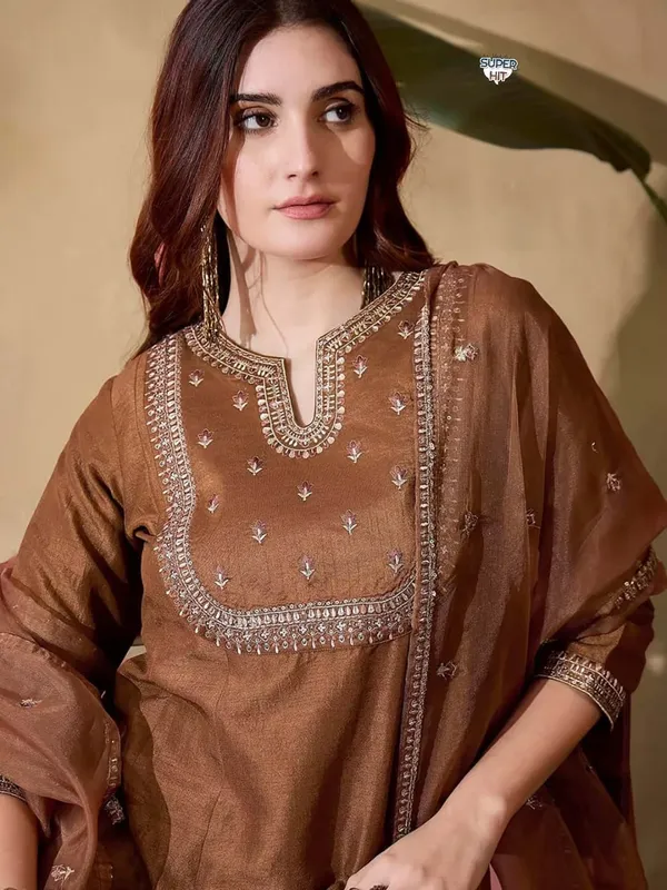 Beutiful_Rust_Brown_Vichitra_Silk_Heavy_Fully_Stitchied_Suit_Set_Heavy_Coding_Work