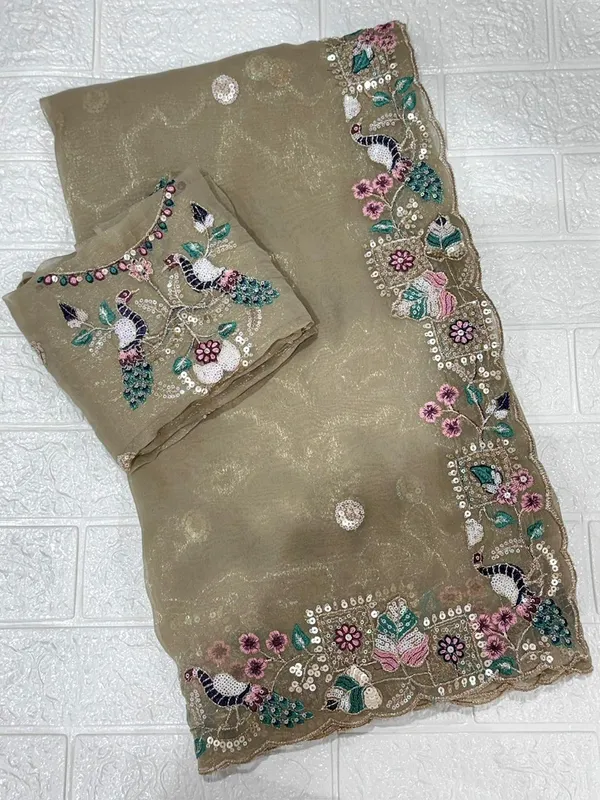 Faguniya_Nc_Simmer_Silk_Sequins_Multi_Thread_Embroidered_Work_Saree_Dusty_Grey