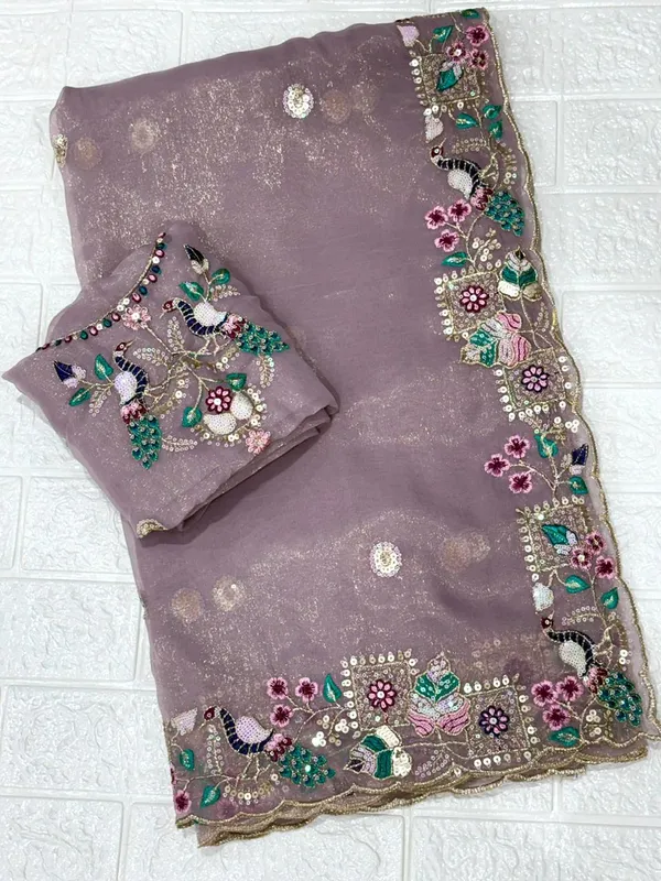 Faguniya_Nc_Simmer_Silk_Sequins_Multi_Thread_Embroidered_Work_Saree_Dusty_Grey