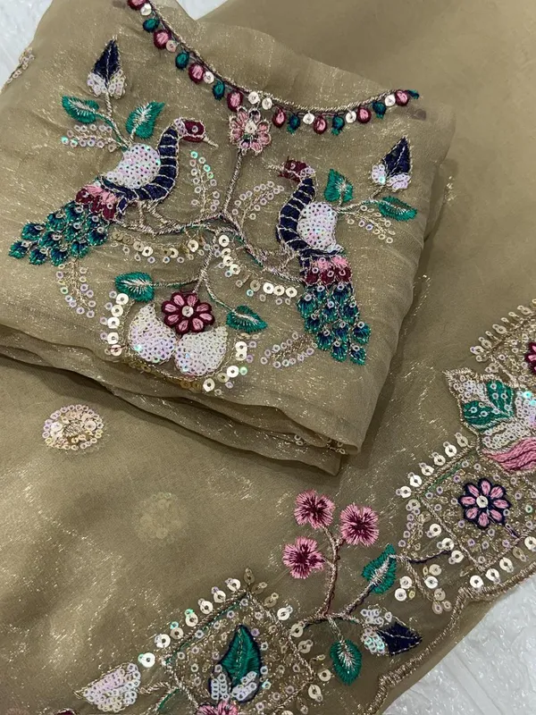 Faguniya_Nc_Simmer_Silk_Sequins_Multi_Thread_Embroidered_Work_Saree_Dusty_Grey