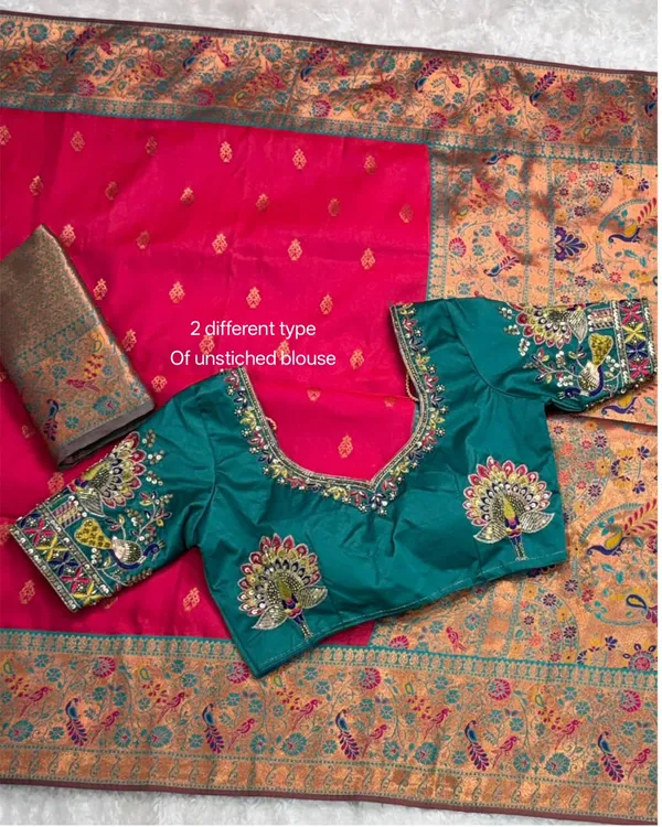 Apsara_Banarasi_Silk_Heavy_Minakari_With_Handwork_Designer_Unstitched_Blouse_Rani_Pink