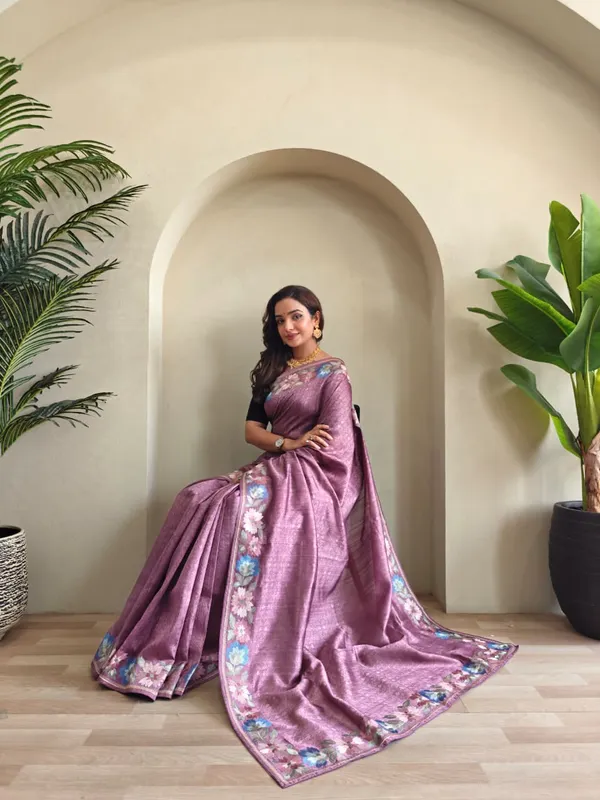 Pure_Tusser_Cotton_Silk_Premium_Contrast_Embroidery_All_Over_The_Border_With_Floral_Pattern_Blush_Pink