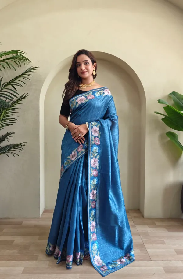 Pure_Tusser_Cotton_Silk_Premium_Contrast_Embroidery_All_Over_The_Border_With_Floral_Pattern_Beige