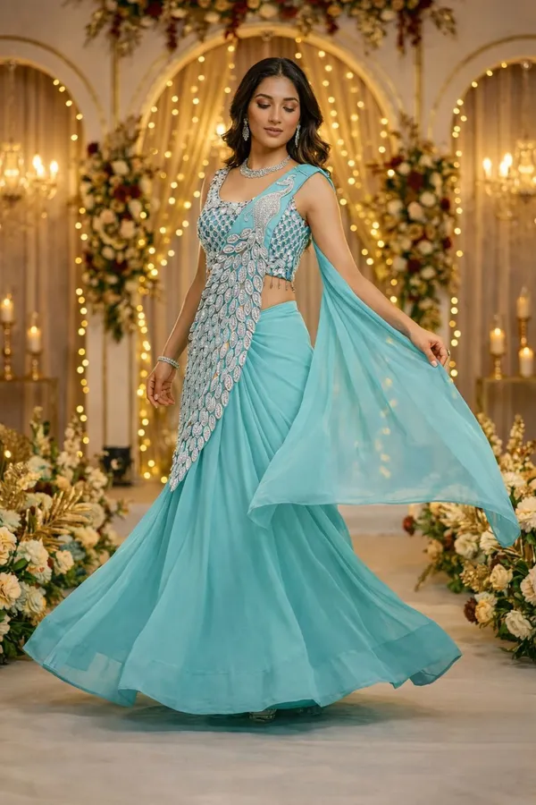 New_Super_Trending_Embroidery_Sequence_Work_Ready_To_Wear_Saree_With_Embroidery_Blouse_Sky_Blue