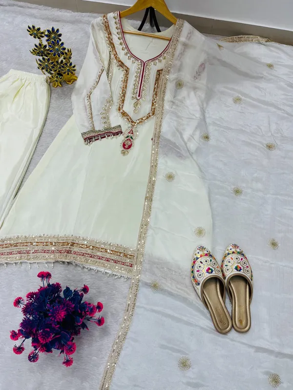 Festival_Ethnic_Outfit_Sequence_Embroidery_On_Silk_Fabric_Top_And_Plazzo_With_Dupatta_Set