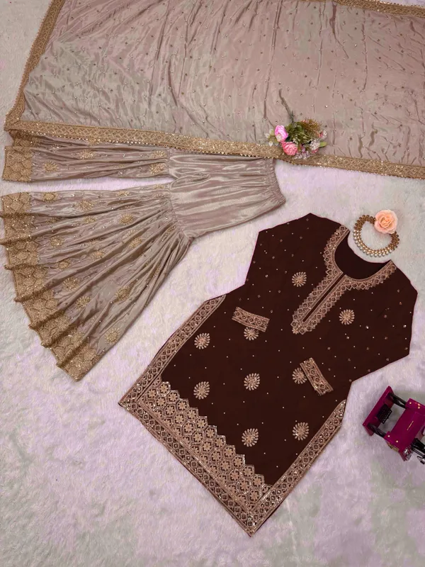Vastrahut_Ethnic_Motifs_Embroidered_Sharara_Set_With_Dupatta_Maroon