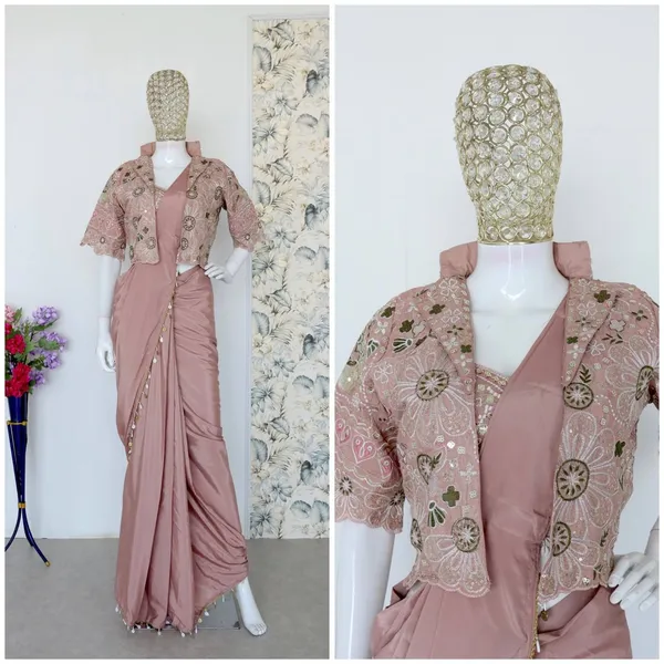 Premium_Ready_To_Wear_Saree_Expertly_Tailored_With_Precise_Plats_And_A_Refined_Finish_With_Koti_Jacket_Dusty_Pink