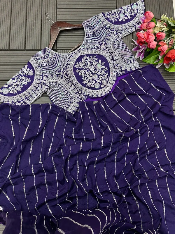 New_Designer_Party_Wear_Lehenga_Saree_With_Stich_Blouse_With_Embroidery_Work