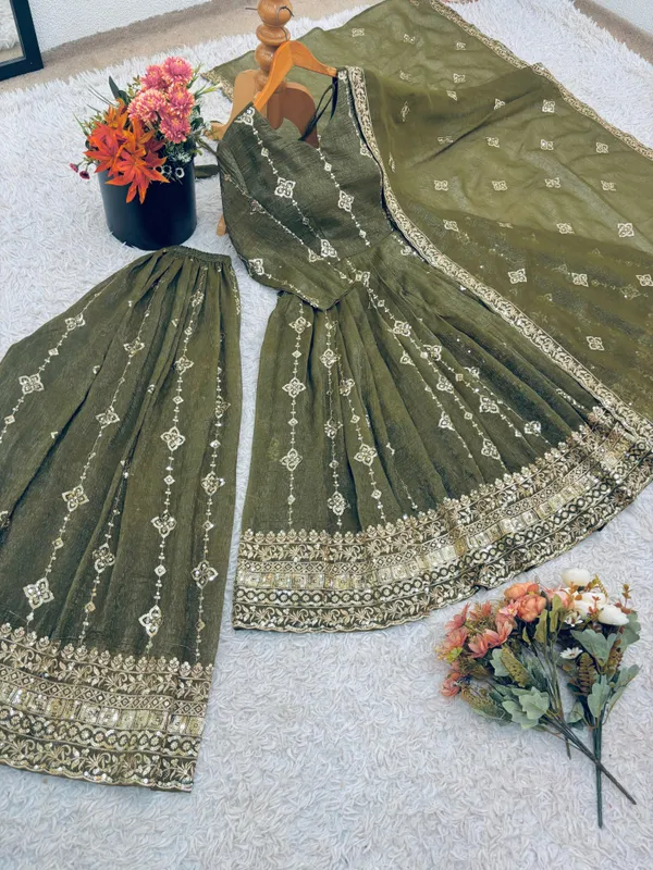 Rose_Crunchy_Silk_Anarkali_Gown_With_Sharara_Set_With_Heavy_Zari_Embroidery_Mehandi