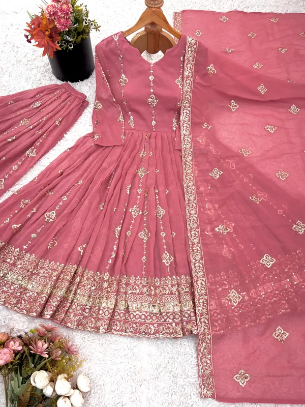 Rose_Crunchy_Silk_Anarkali_Gown_With_Sharara_Set_With_Heavy_Zari_Embroidery_Hot_Pink
