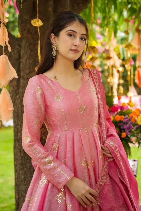 Rose_Crunchy_Silk_Anarkali_Gown_With_Sharara_Set_With_Heavy_Zari_Embroidery_Hot_Pink