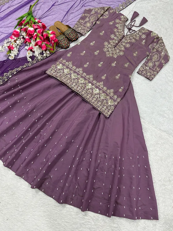 Handcrafted_Embroidered_Peplum_Top_With_Flared_Lehenga_And_Dupatta_Set