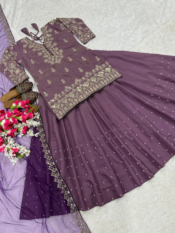 Handcrafted_Embroidered_Peplum_Top_With_Flared_Lehenga_And_Dupatta_Set
