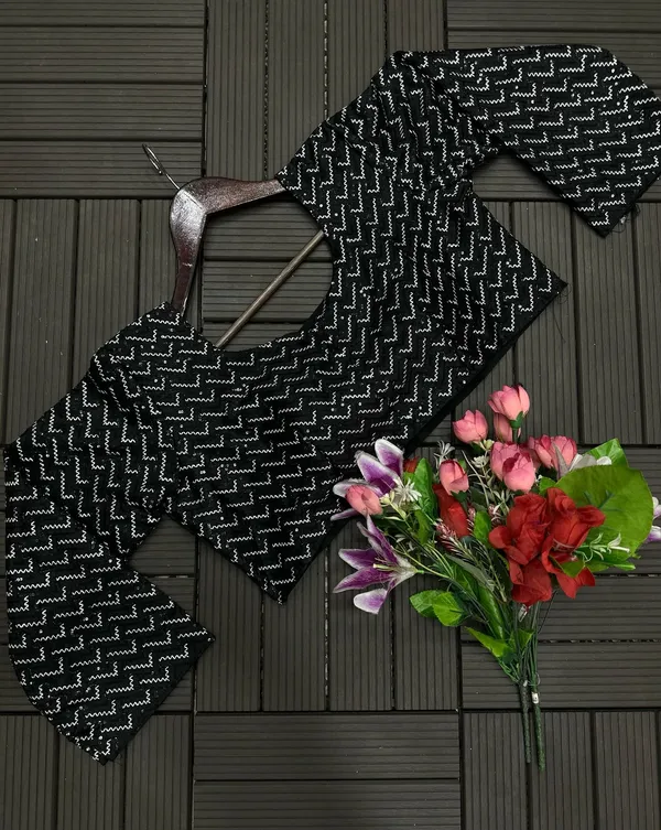New_Super_Trending_Black_Embroidery_Sequence_Work_Ready_To_Wear_Saree