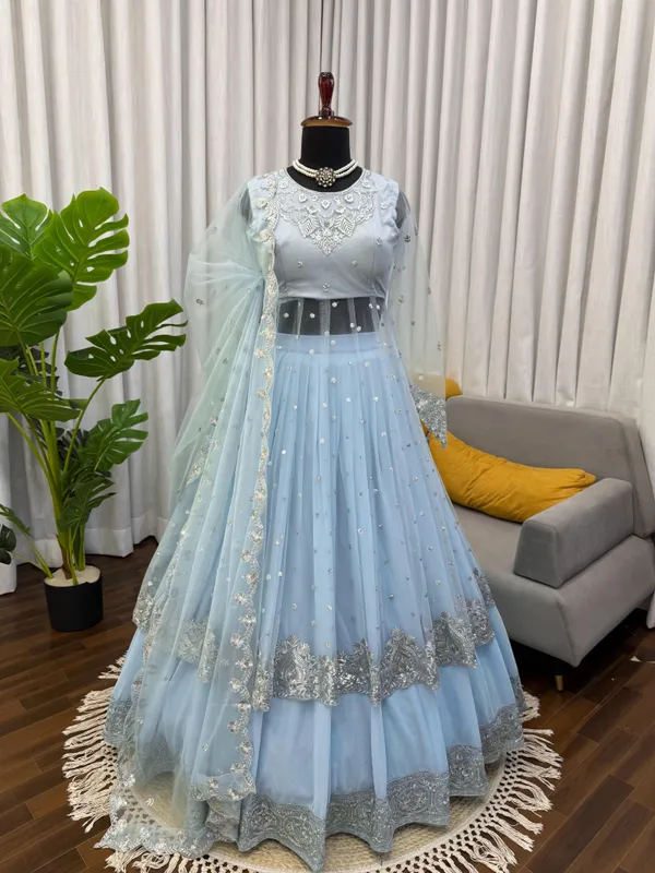Gown_Lehenga_Effortless_Charm_With_Our_Exclusive_3_Piece_Set_Crafted_For_Comfort_Stitched_With_Grace_Sky_Blue