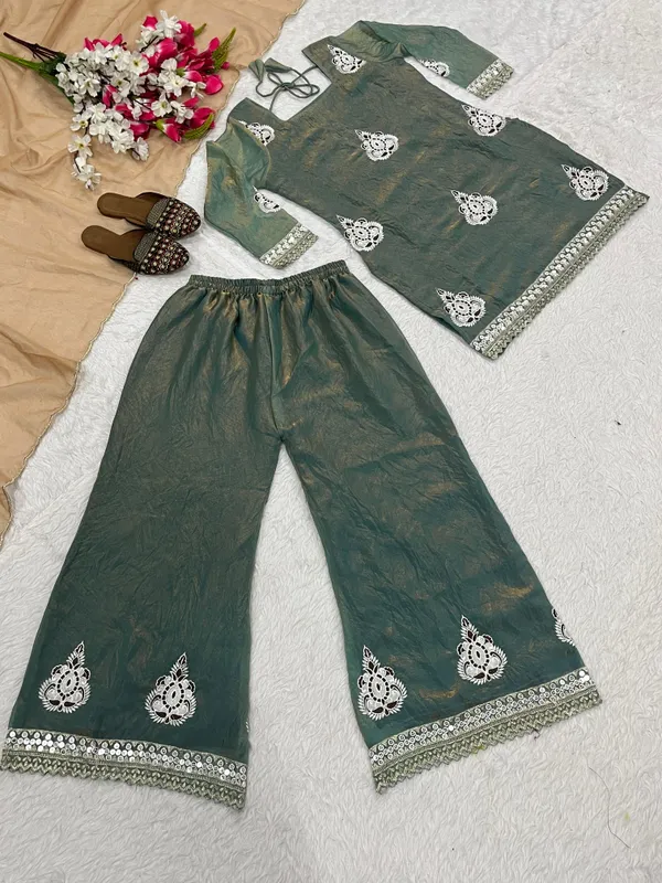 Designer_Pakistani_Style_Party_Wear_Fendy_Silk_Top_Palazzo_And_Dupatta_Set_Metalic_Blue
