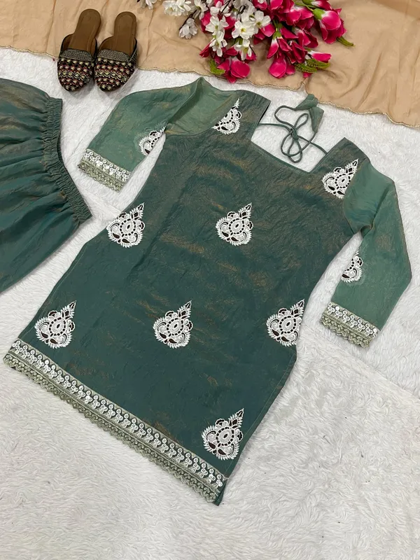 Designer_Pakistani_Style_Party_Wear_Fendy_Silk_Top_Palazzo_And_Dupatta_Set_Metalic_Blue