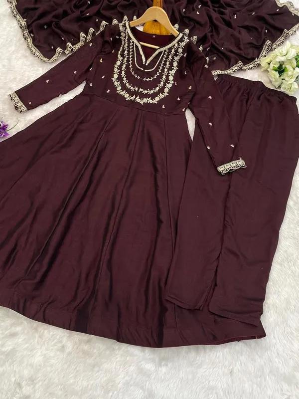 Luxury_Silk_Embroidered_Anarkali_Suit_With_Dupatta_Set_Dark_Maroon