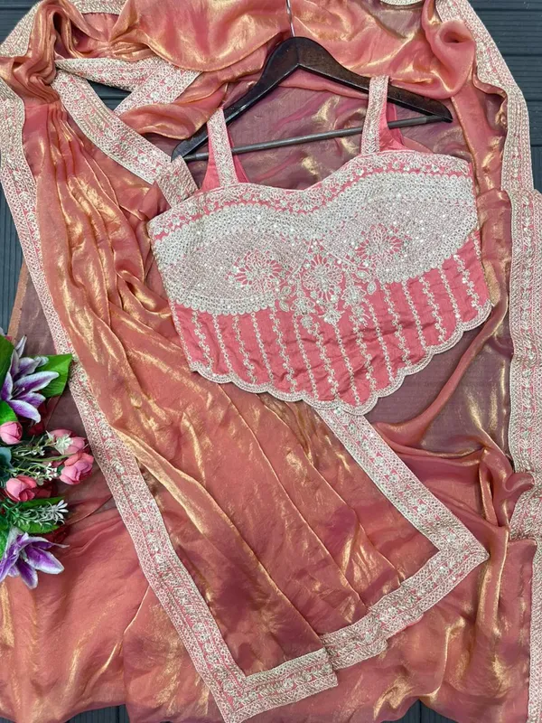 New_Super_Trending_Embroidery_Sequence_Work_Ready_To_Wear_Saree_With_Embroidery_Blouse_Blush_Pink
