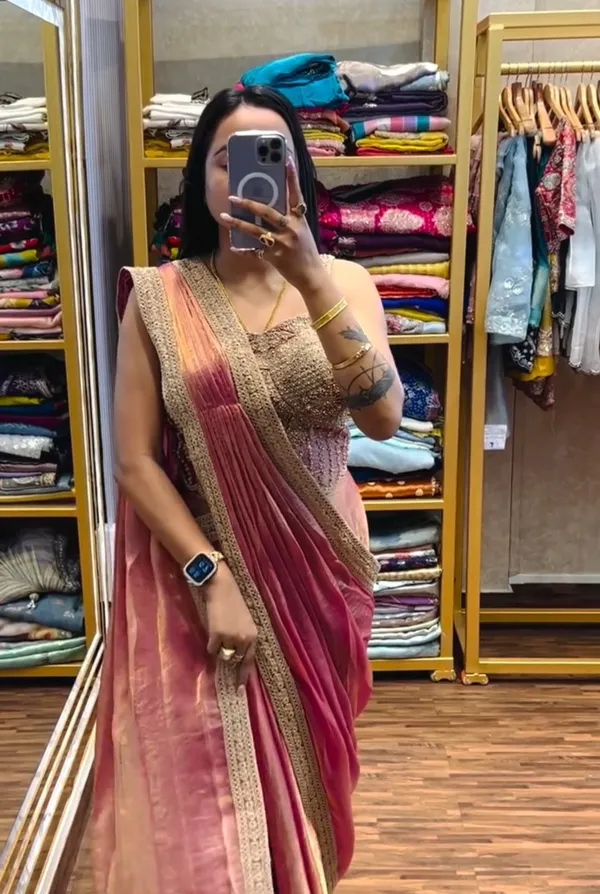 New_Super_Trending_Embroidery_Sequence_Work_Ready_To_Wear_Saree_With_Embroidery_Blouse_Blush_Pink