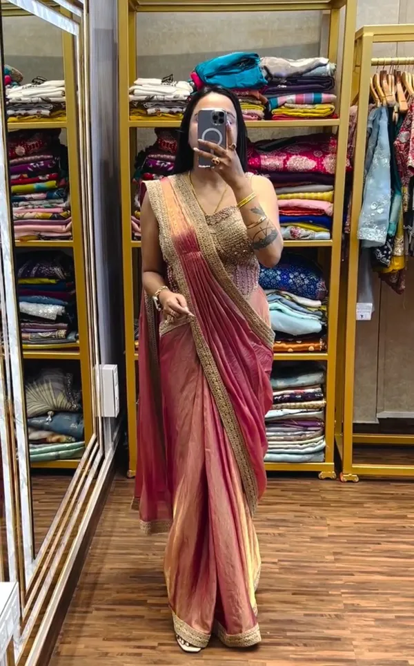 New_Super_Trending_Embroidery_Sequence_Work_Ready_To_Wear_Saree_With_Embroidery_Blouse_Blush_Pink