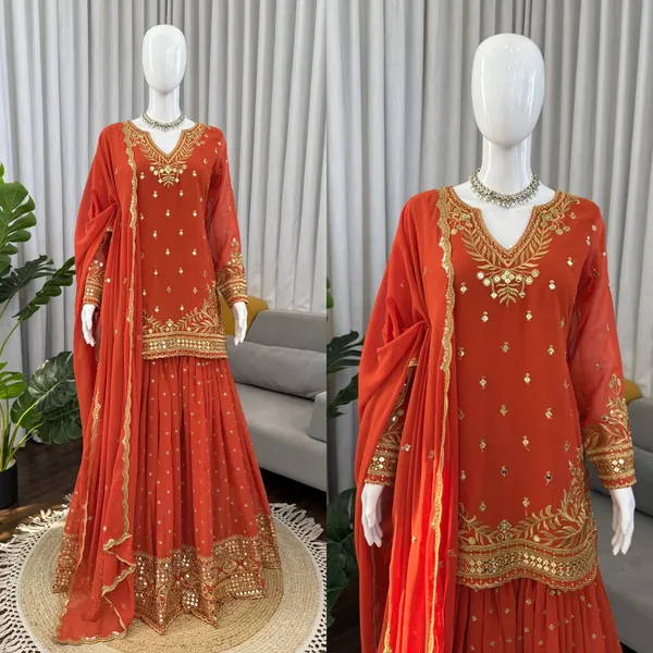Designer_Sharara_Set_Crafted_In_Classy_Tones_With_Premium_Fabric_Detailing_Other_Size_Deatails_Are_In_Description