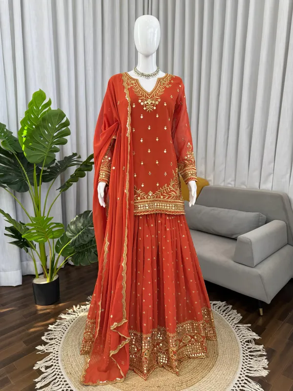Designer_Sharara_Set_Crafted_In_Classy_Tones_With_Premium_Fabric_Detailing_Other_Size_Deatails_Are_In_Description