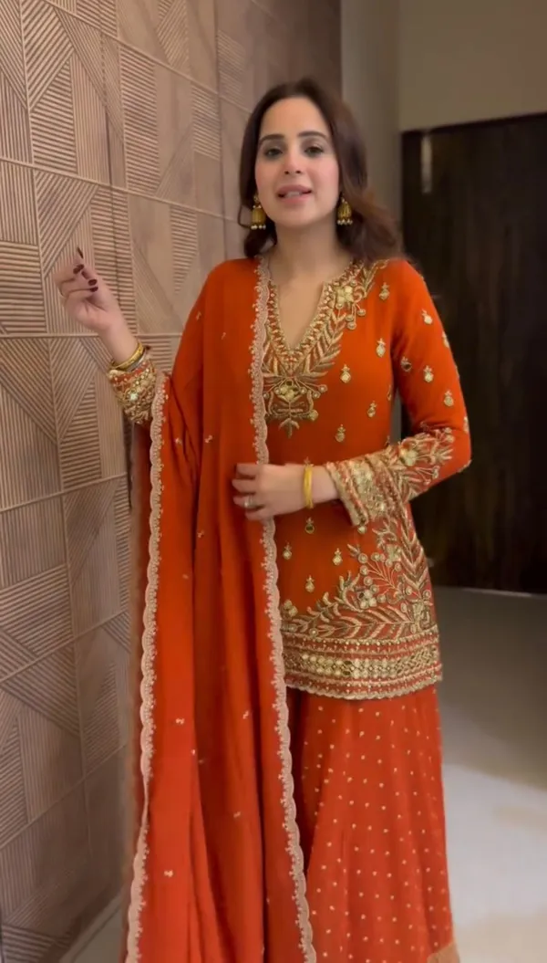 Designer_Sharara_Set_Crafted_In_Classy_Tones_With_Premium_Fabric_Detailing_Other_Size_Deatails_Are_In_Description