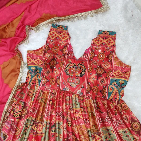Exquisite_Printed_Chinon_Wedding_Gown_Set_Pink