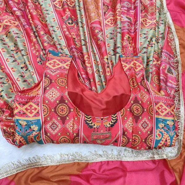 Exquisite_Printed_Chinon_Wedding_Gown_Set_Pink