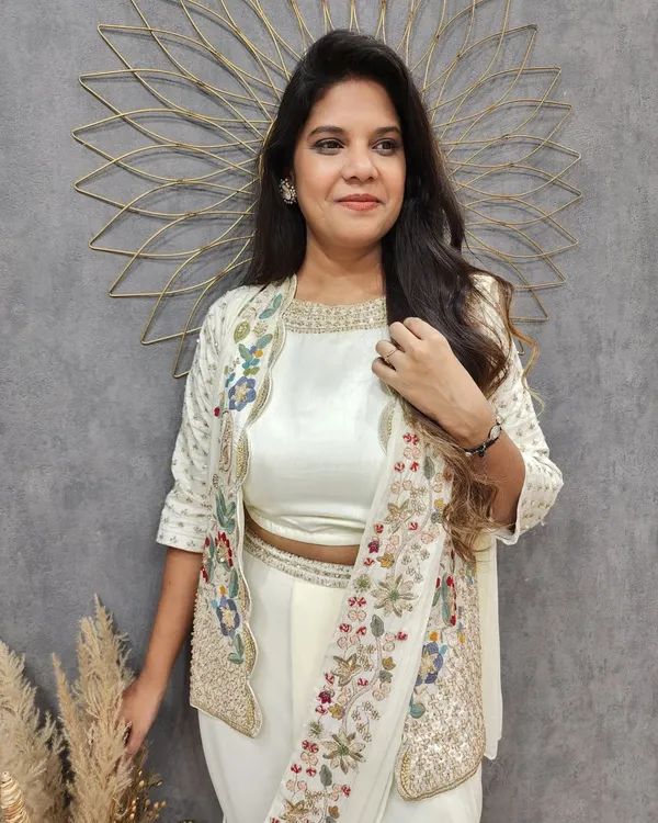Indo_Western_Ready_To_Wear_Drape_Saree_With_Multi_Color_Embroidered_Koti_White