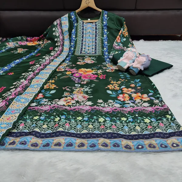 Elegant_Floral_Muslin_Suit_Set_Is_Ready_For_Occasions_Dark_Green