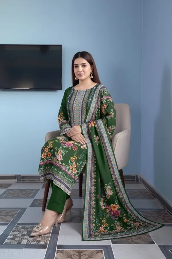 Elegant_Floral_Muslin_Suit_Set_Is_Ready_For_Occasions_Dark_Green