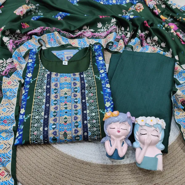 Elegant_Floral_Muslin_Suit_Set_Is_Ready_For_Occasions_Dark_Green