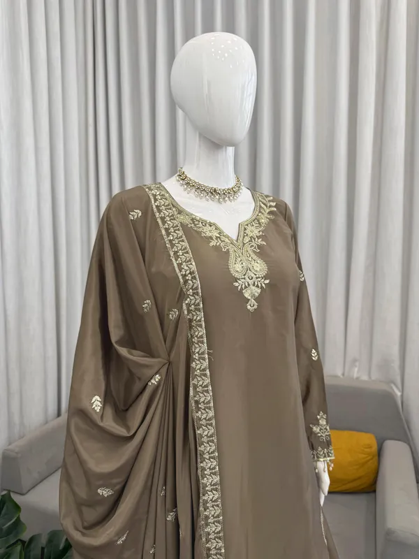 Heavy_Natural_Crepe_Silk_3_Piece_Readymade_Sharara_Top_Set_Grey