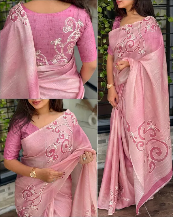 Linen_Cotton_Coorg_Saree_With_Kantha_Hand_Position_Work_Pink