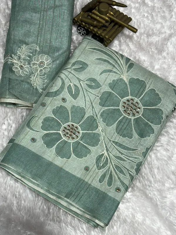 Linen_Cotton_Coorg_Saree_With_Kantha_Hand_Position_Work_Teal