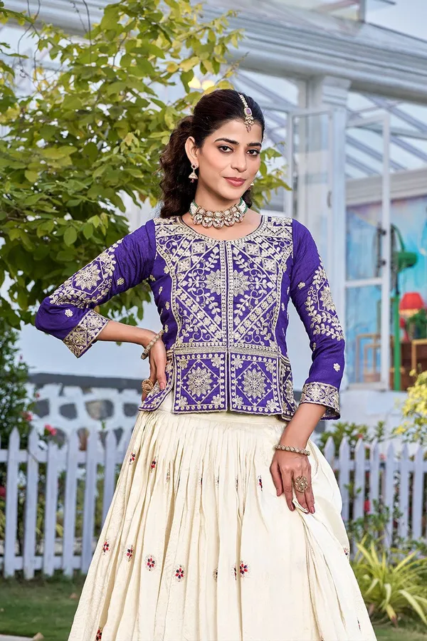 Pure_Tissue_Silk_Embroidered_Lehenga_Choli_Set_Red
