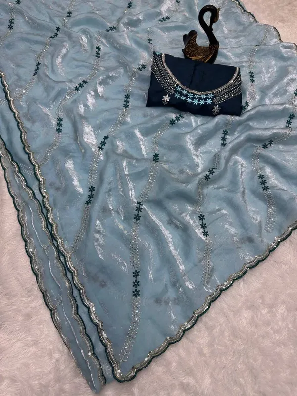 Tremendous_Peach_Sequence_Work_Fandy_Silk_Saree_Sky_Blue