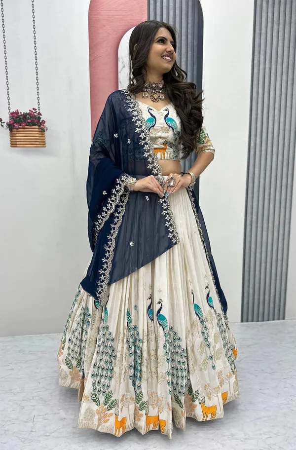 Embellished_Semi_Stitched_Lehenga_Choli_White_Lehenga